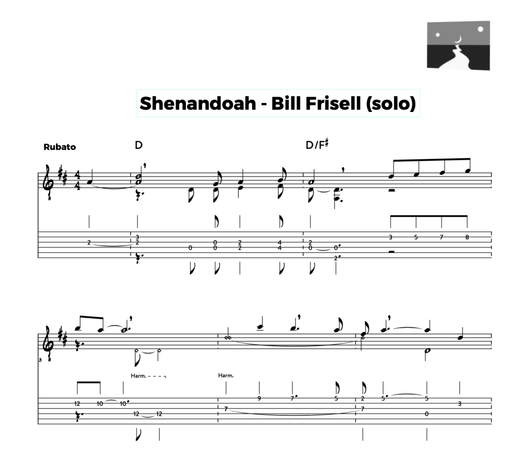 Shenandoah for Voice or Guitar, with Free Lead Sheets and Guitar Tabs